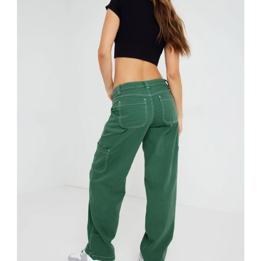 Garage‎ Dani Carpenter Pants Forest Green Cotton Cargo juniors sz 3 relaxed fit - Picture 4 of 12